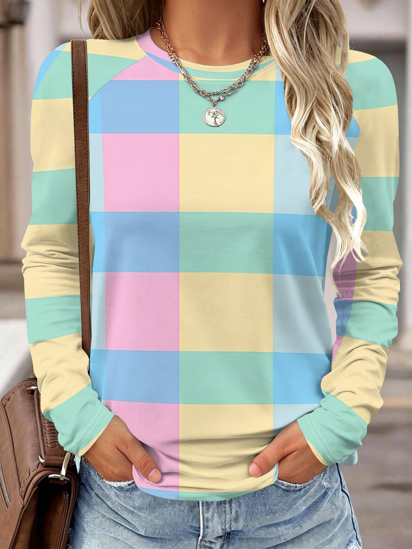 Women Long Sleeve Shirt Yellow - Wallpaper 评论和价格