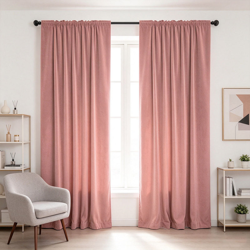 2pcs Solid Velvet Rod Pocket C - Curtain Rods 评论和价格