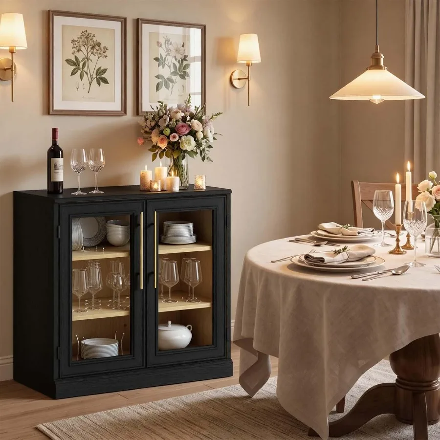 Modern display cabinet with gl - Door Handle 评论和价格