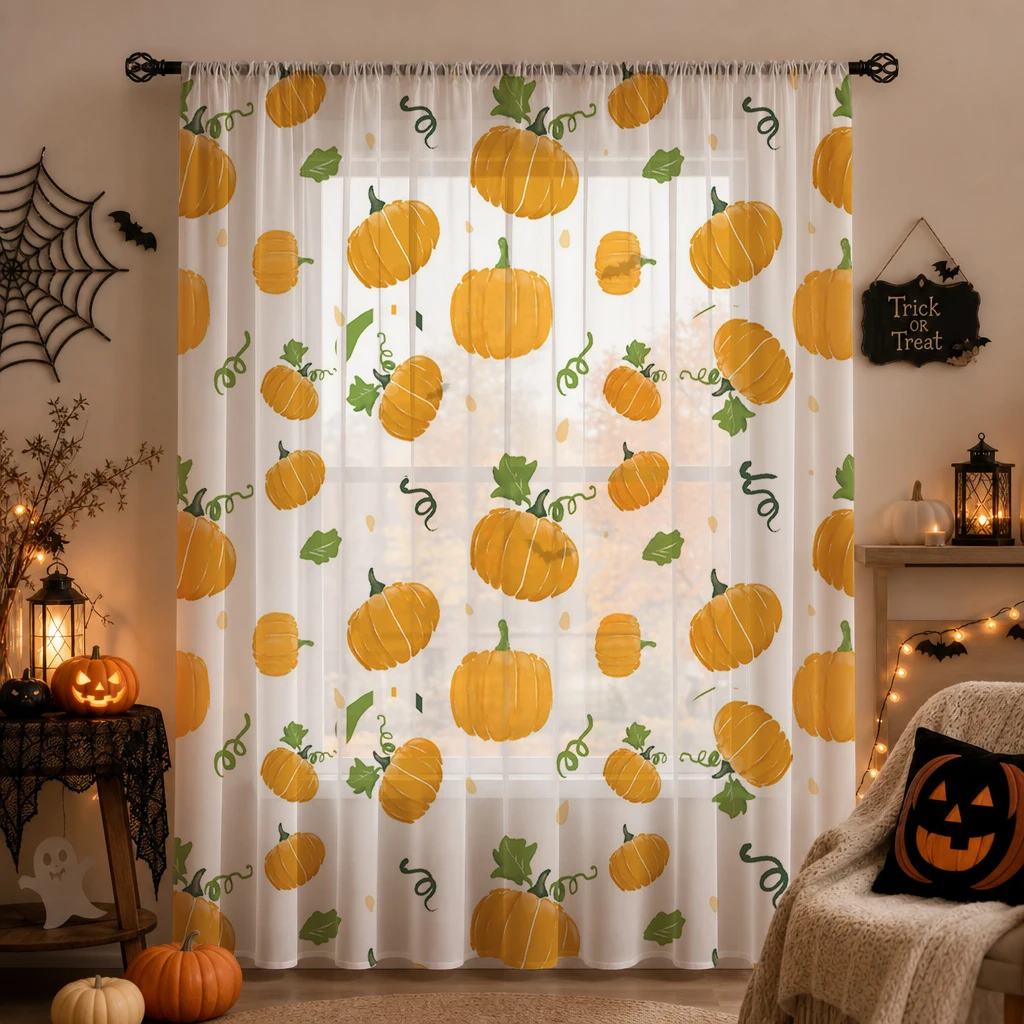 Halloween Sheer Curtain Rod Po - Curtain Rods 评论和价格